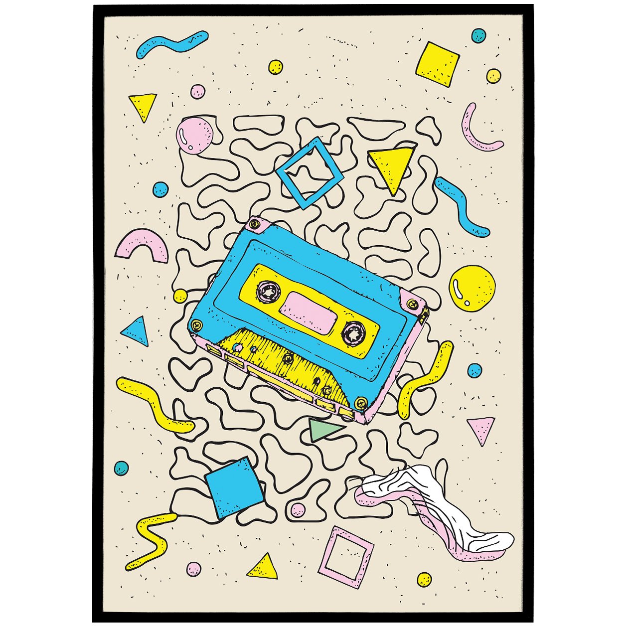 Retro Cassette 80s Poster