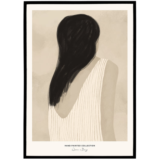 Woman in Beige | Hand-Painted Collection Poster