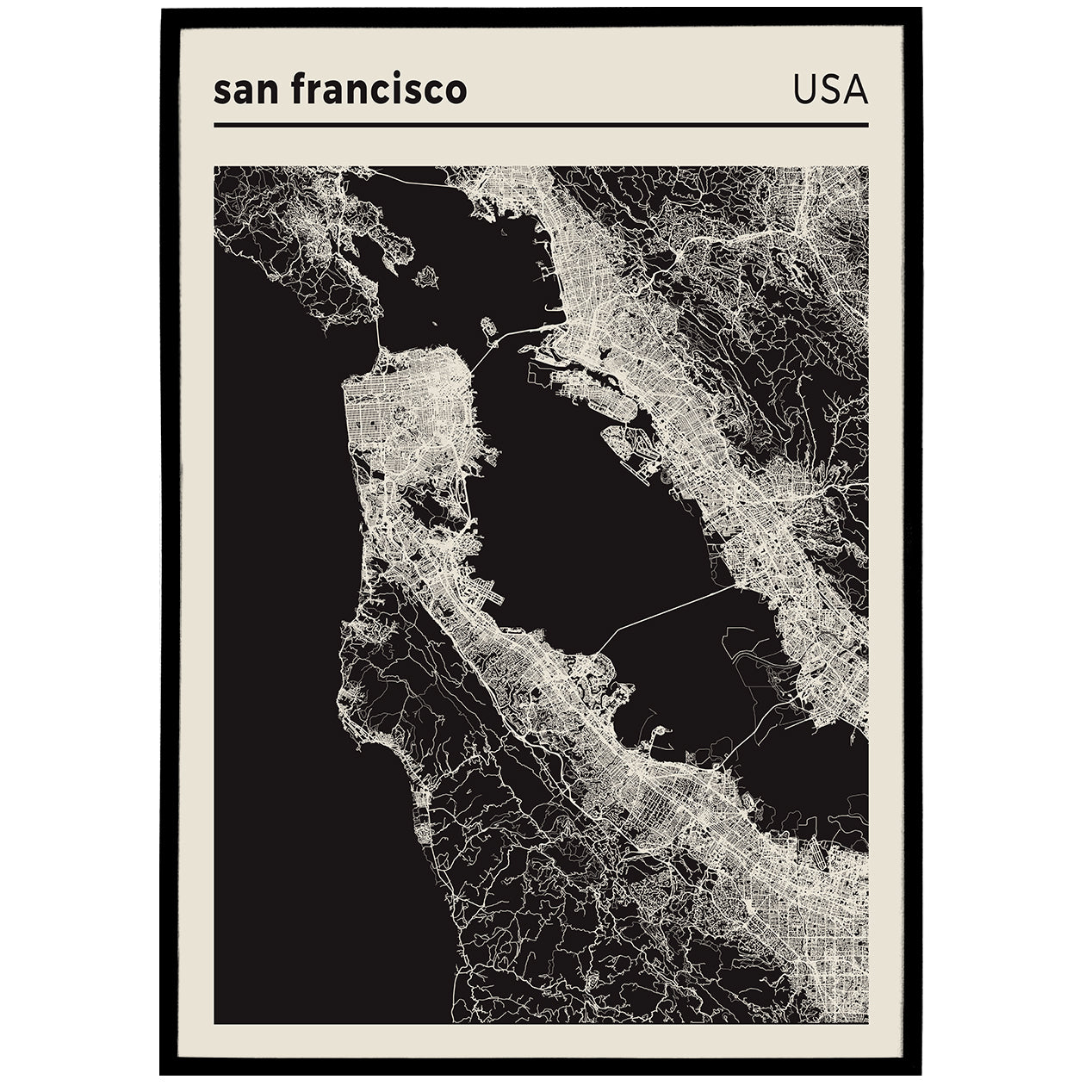San Francisco USA Map Poster