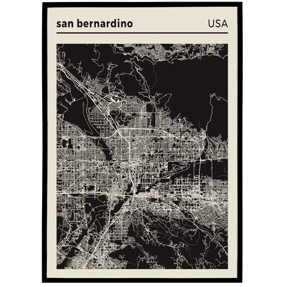 San Bernardino - USA, City Map Poster