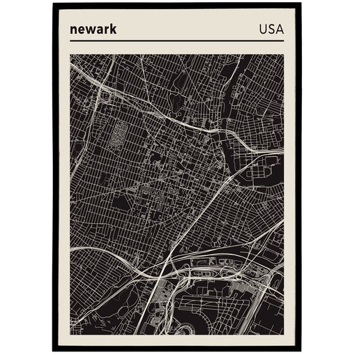 Newark USA City Map Poster