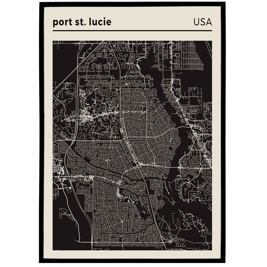 Port St. Lucie, Florida - City Map Poster