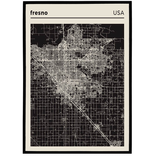 Fresno City Map Poster - HypeSheriff Europe