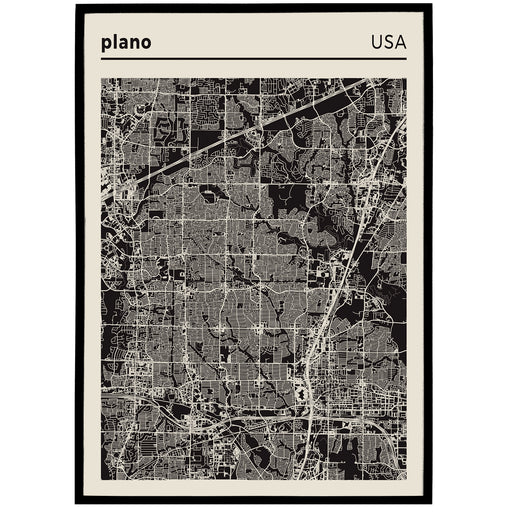 Plano, Texas - City Map Poster