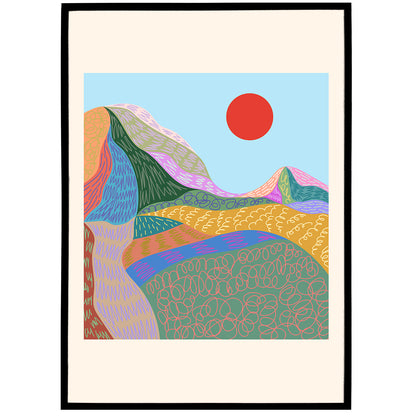 Travel Lover, Colorful Mountains Poster