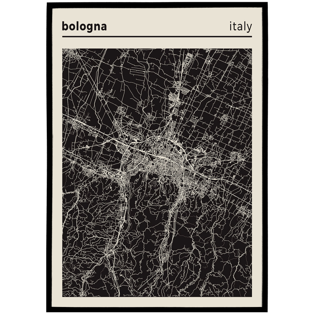 Bologna, Italy Map Poster
