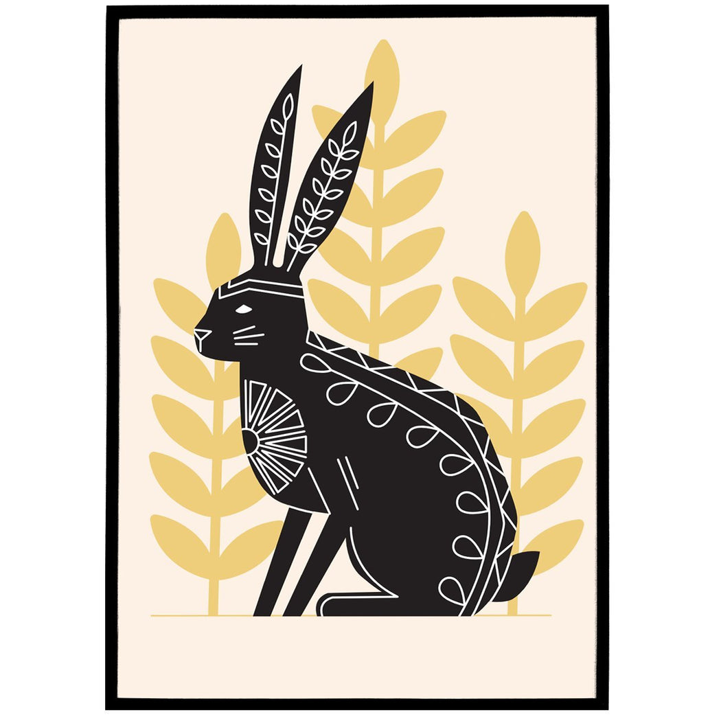 Scandinavian Rabbit Illustration Print
