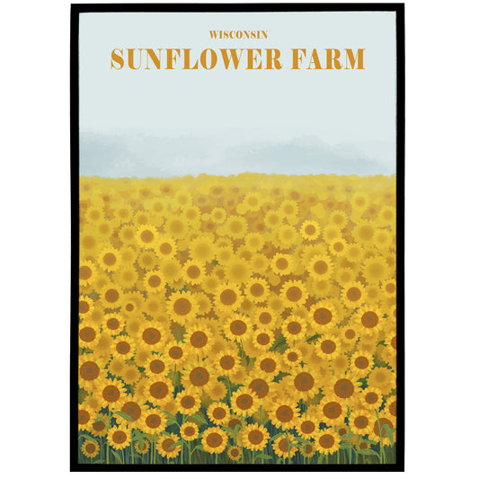 Wisconsin Sunflower Farm Poster