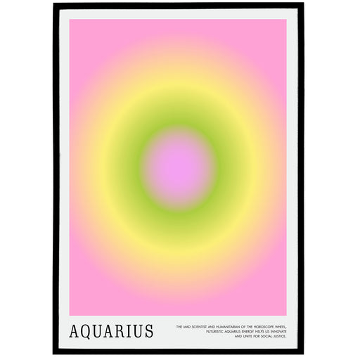 Aquarius Zodiac Sign - Colorful Poster