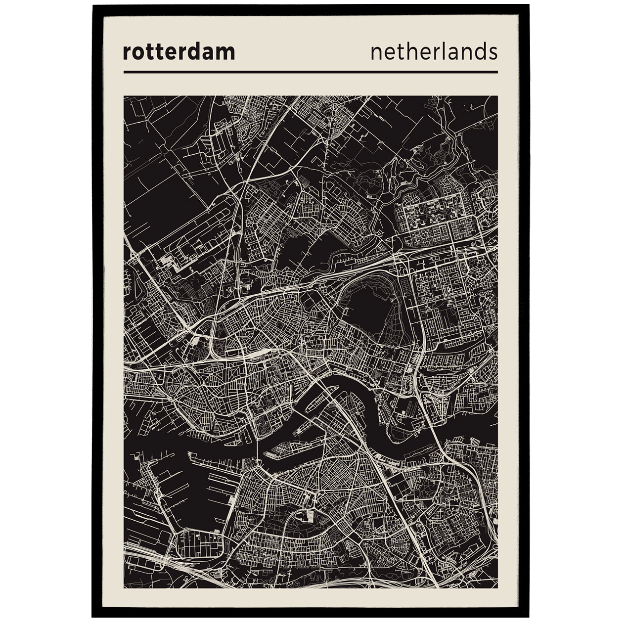 Rotterdam, Netherlands Map Posters