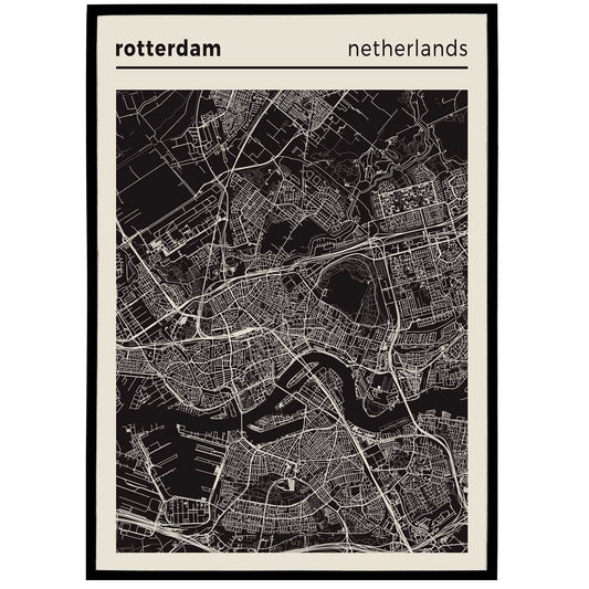 Rotterdam, Netherlands Map Posters - HypeSheriff Europe
