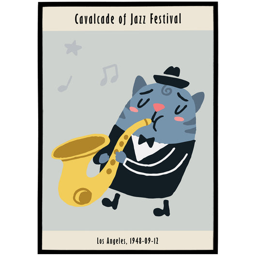 Jazz Festival Cat Poster