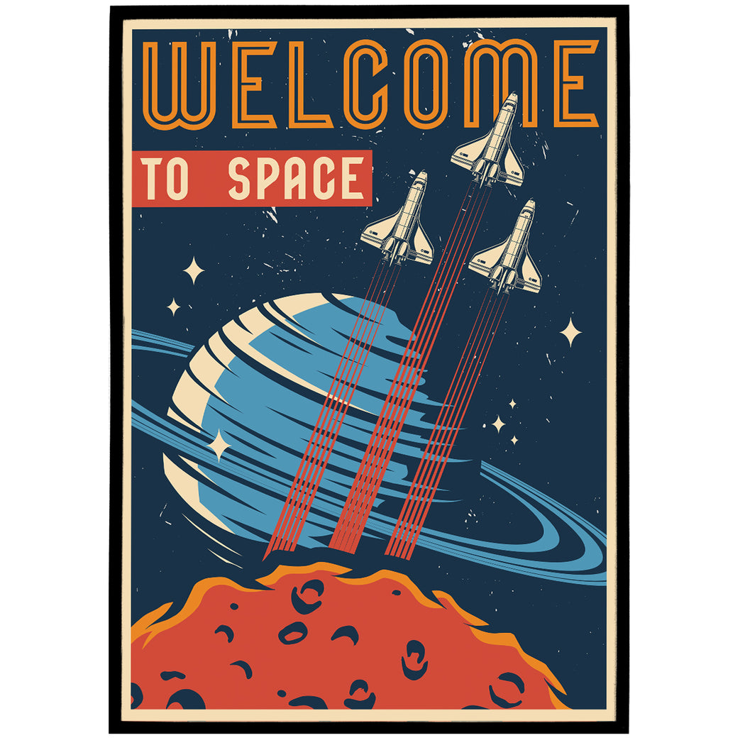 Retro Space Travel Poster