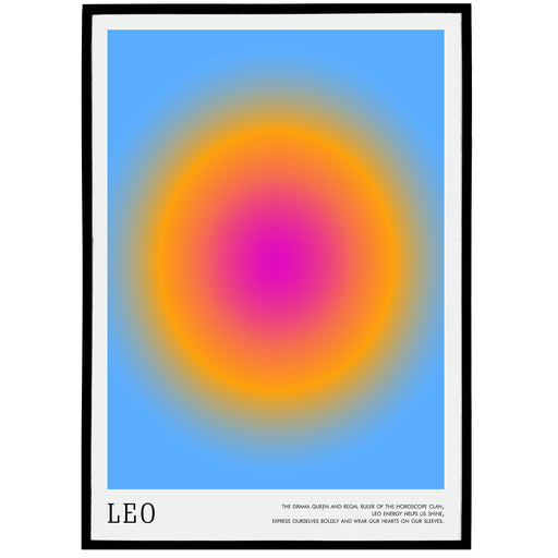 Leo Zodiac Sign Colorful Poster