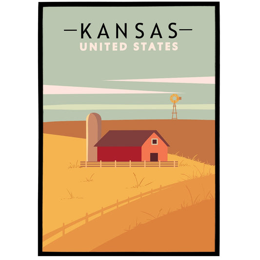 Kansas Retro Poster