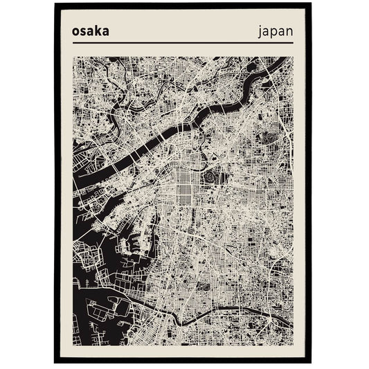 Osaka, Japan Map Poster - HypeSheriff Europe