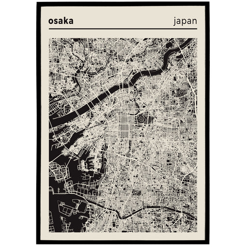 Osaka, Japan Map Poster