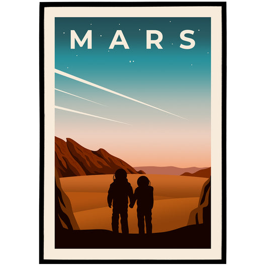 Minimal Mars Poster - Space Travel Nerd