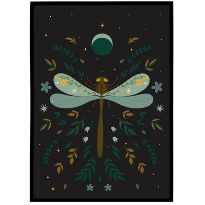 Dragonfly Folk Art Print