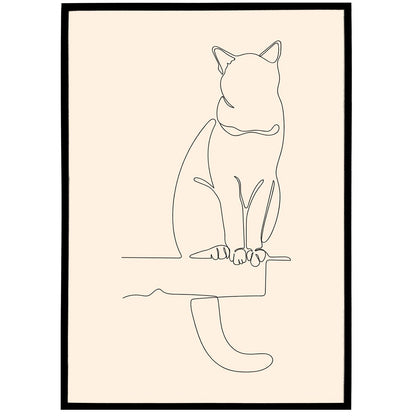 Line Art Cat Drawing
