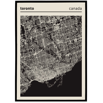 Toronto, Canada - Map Poster Print