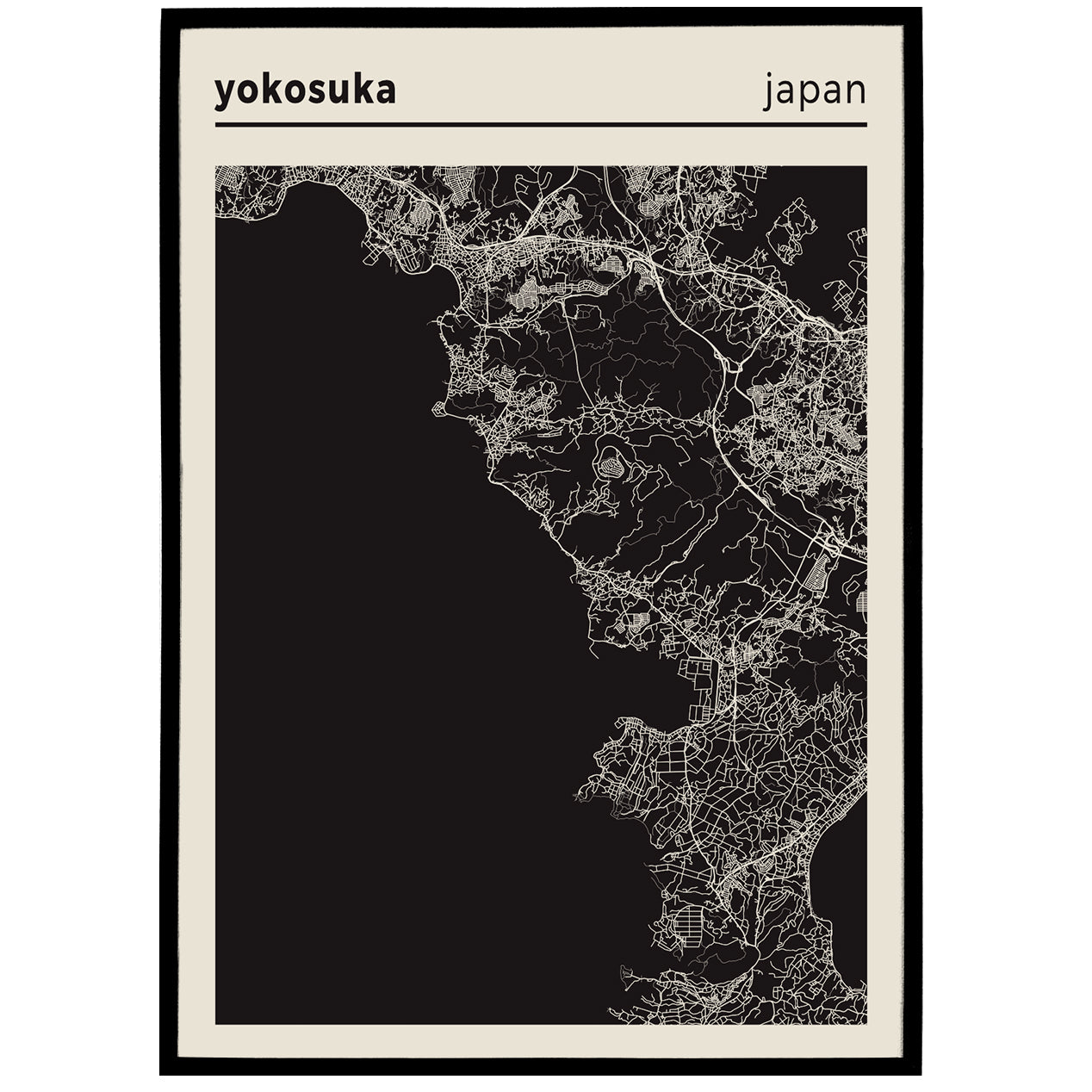 Yokosuka, Japan - City Map Poster