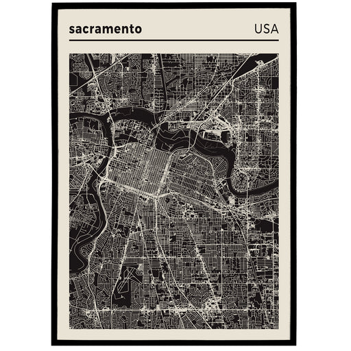 Sacramento - USA, City Map Poster
