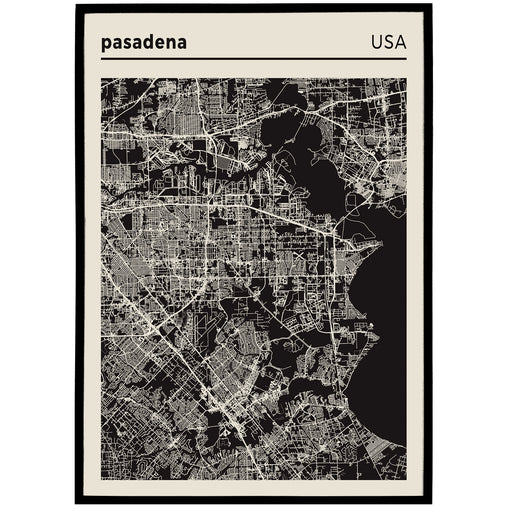 Pasadena, TX - City Map Poster