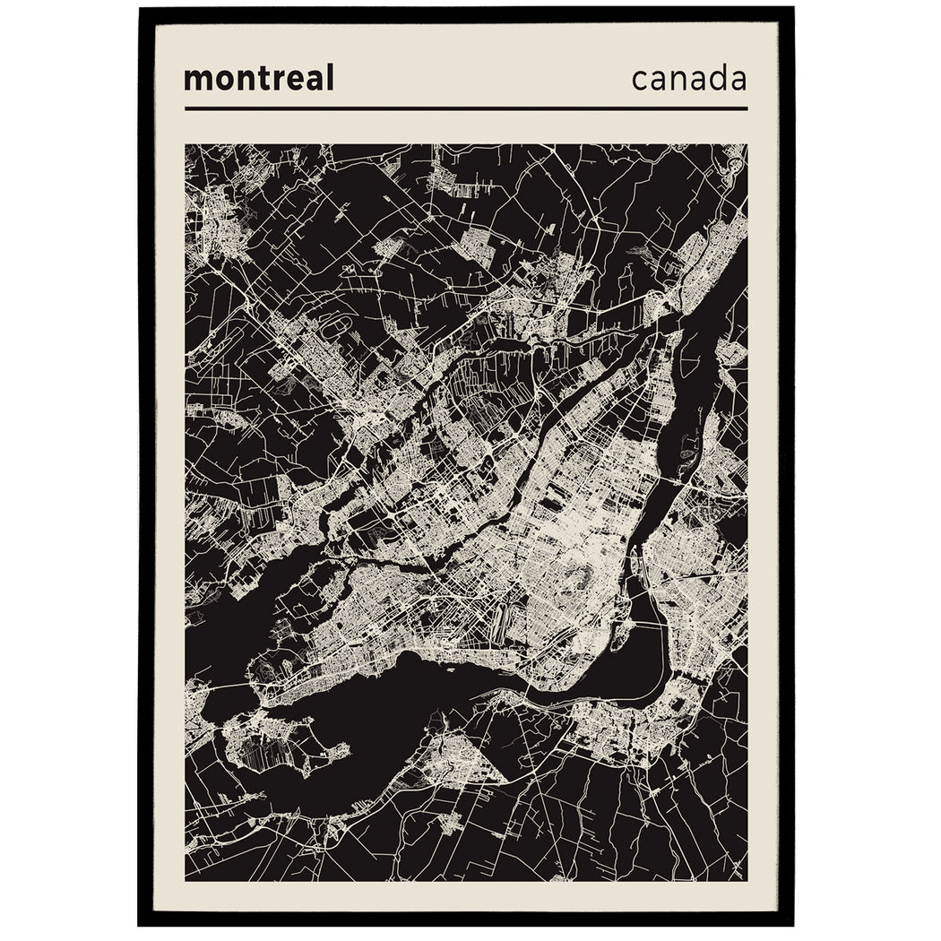 Montreal, Canada Map Poster