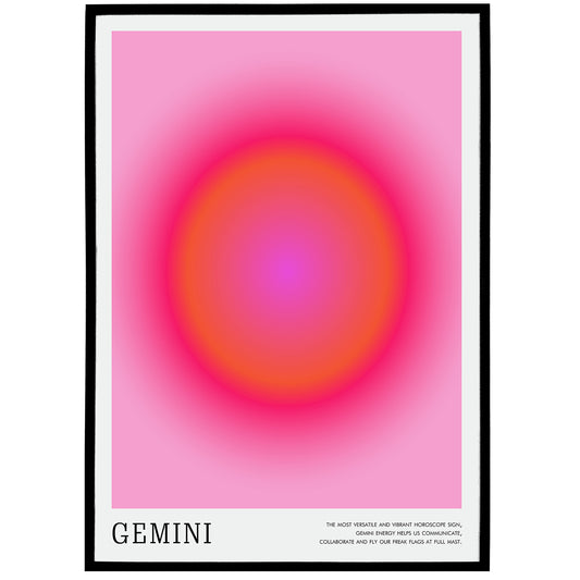 Gemini Zodiac Sign Colorful Poster