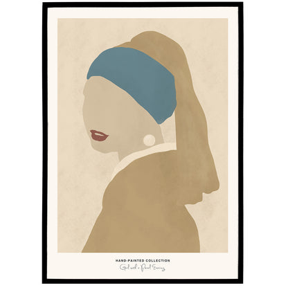 Girl with a Pearl Earring | Hand-Painted Collection Poster