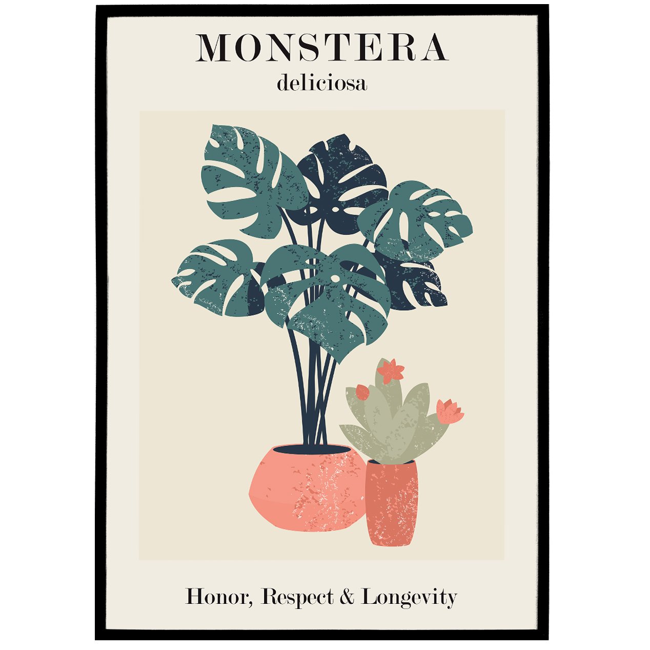 Monstera Illustration Poster