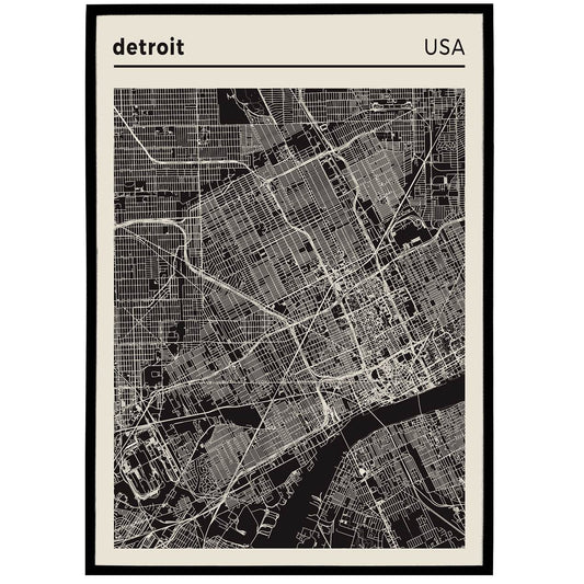 Detroit Map Poster - HypeSheriff Europe