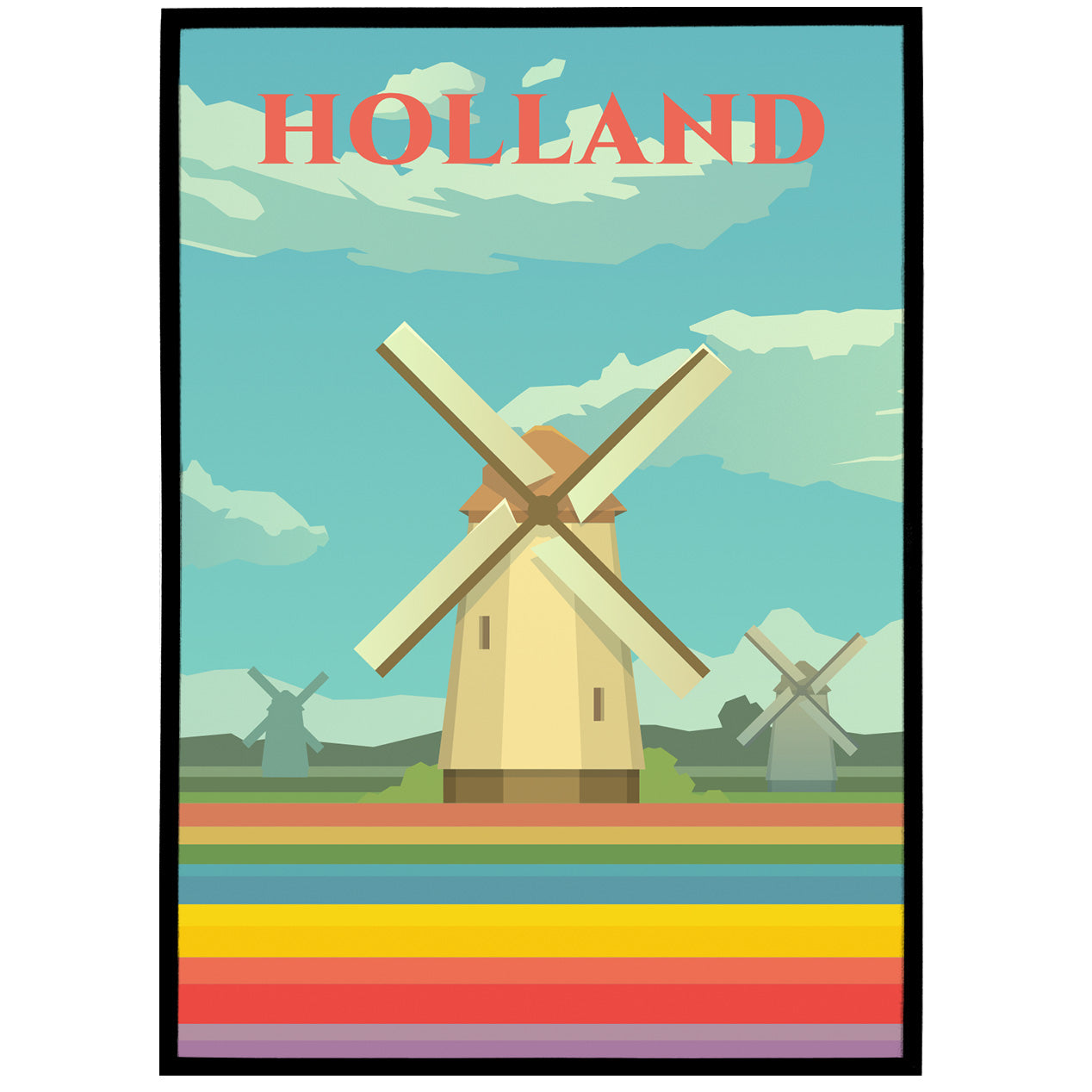 HOLLAND - Vintage Netherlands Poster
