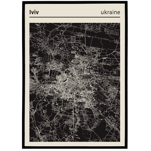 Lviv, Ukraine City Map Poster