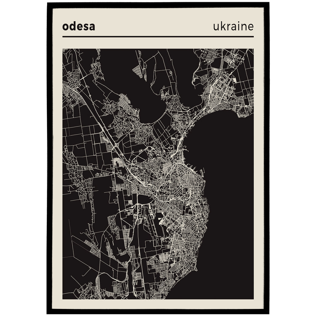 Odesa Ukraine Map Poster