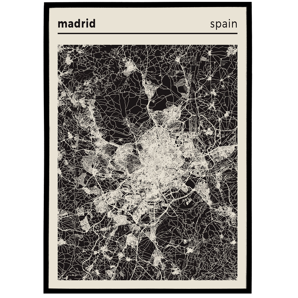 Madrid, Spain Map Poster
