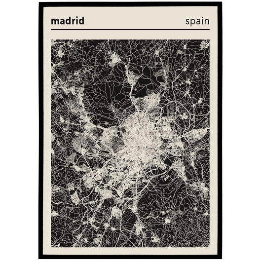Madrid, Spain Map Poster - HypeSheriff Europe