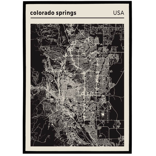 Colorado Springs Map Poster - USA - HypeSheriff Europe