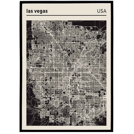 Las Vegas Map Art Print