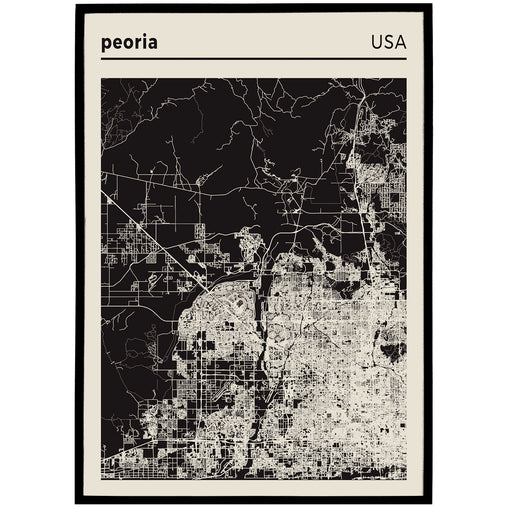 Peoria, USA - City Map Poster