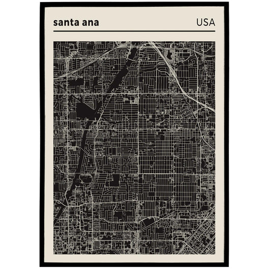 Santa Ana, USA, Map Poster