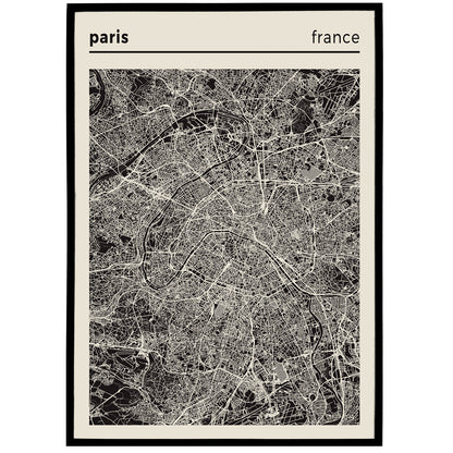 Paris City Map Poster - France Art Print