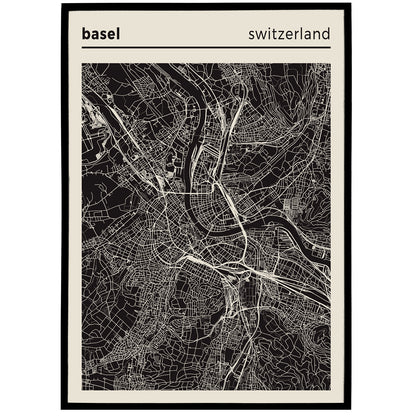 Basel - Switzerland, City Map Poster
