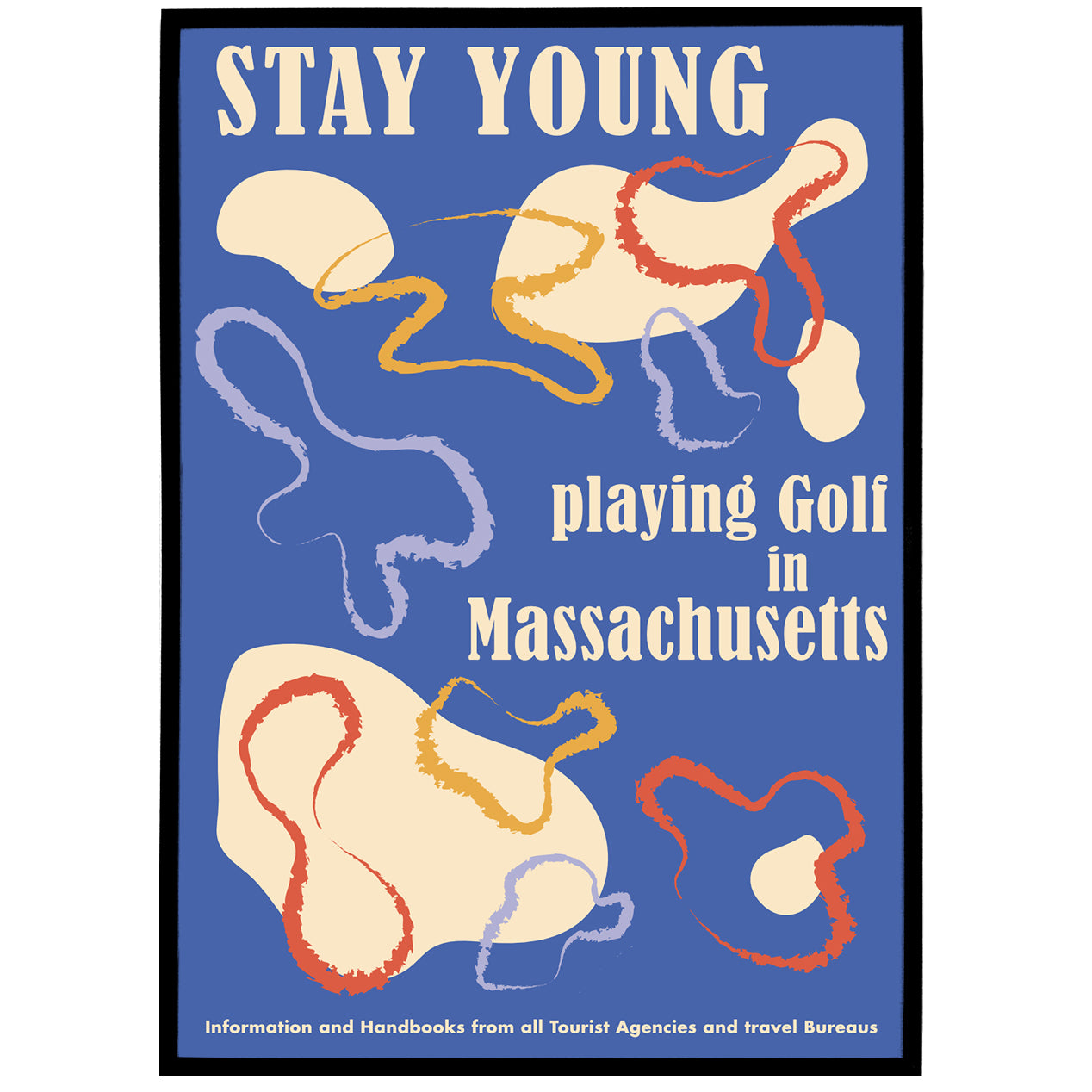 Golf in Massachusetts Retro Poster