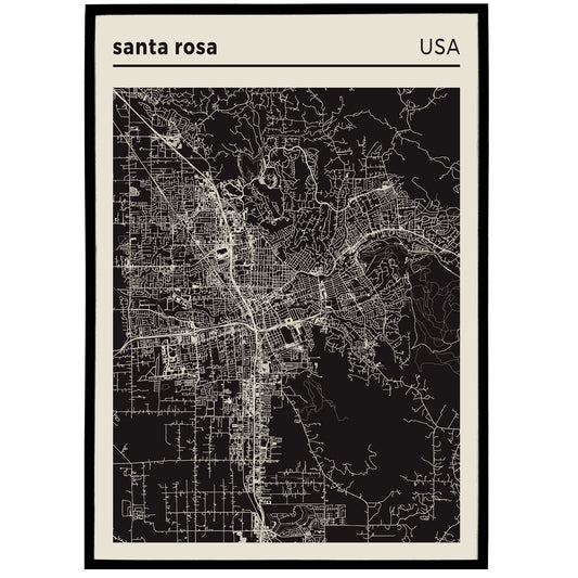 Santa Rosa, USA - City Map Poster