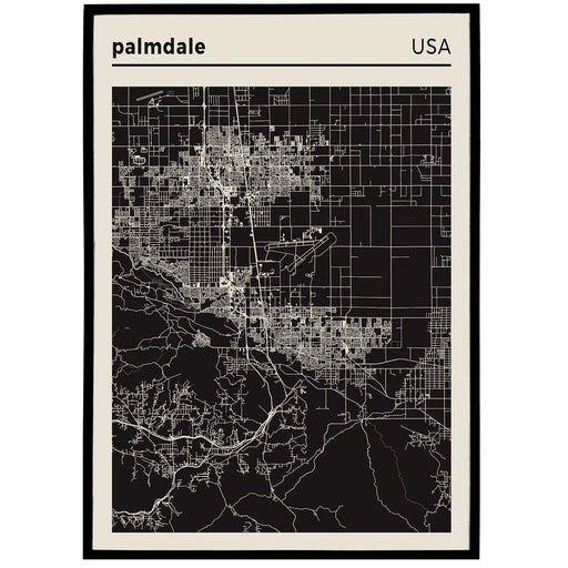 Palmdale, CA - City Map Poster