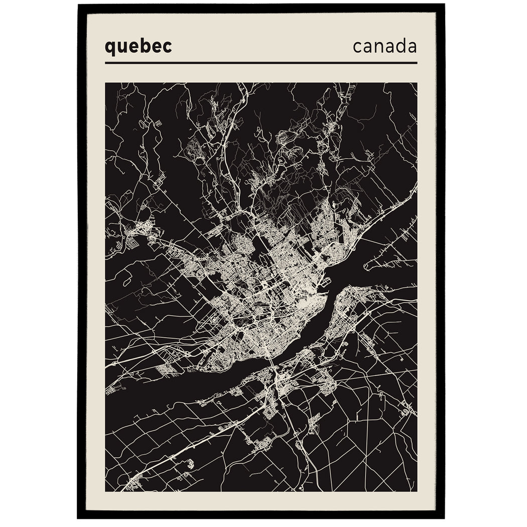 Quebec, Canada - Map Poster