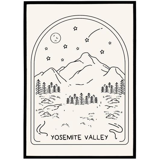 Yosemite Valley Drawing Print