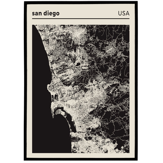 San Diego City Map Poster - USA